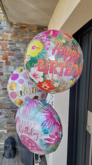 BOUQUET DE BALLON 1 PVC 56CM + 2 BALLONS ALU 45CM