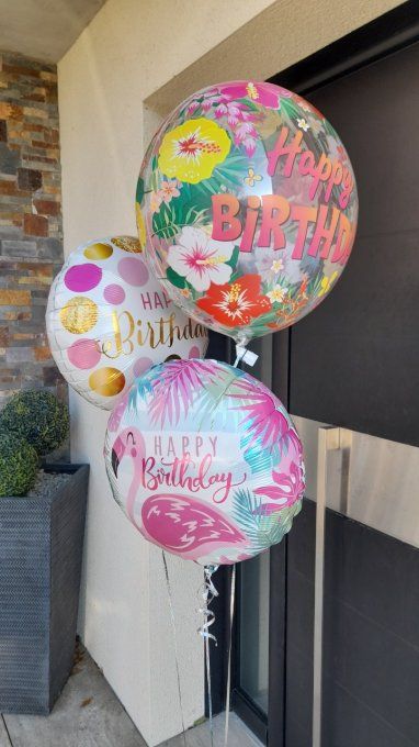 BOUQUET DE BALLON 1 PVC 56CM + 2 BALLONS ALU 45CM