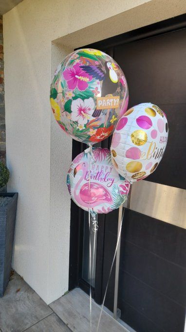 BOUQUET DE BALLON 1 PVC 56CM + 2 BALLONS ALU 45CM