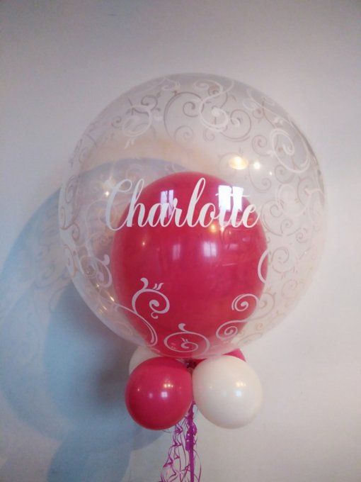 BOUQUET DE BALLON HELIUM PVC PERSONNALISE 56CM+ ALU 45CM